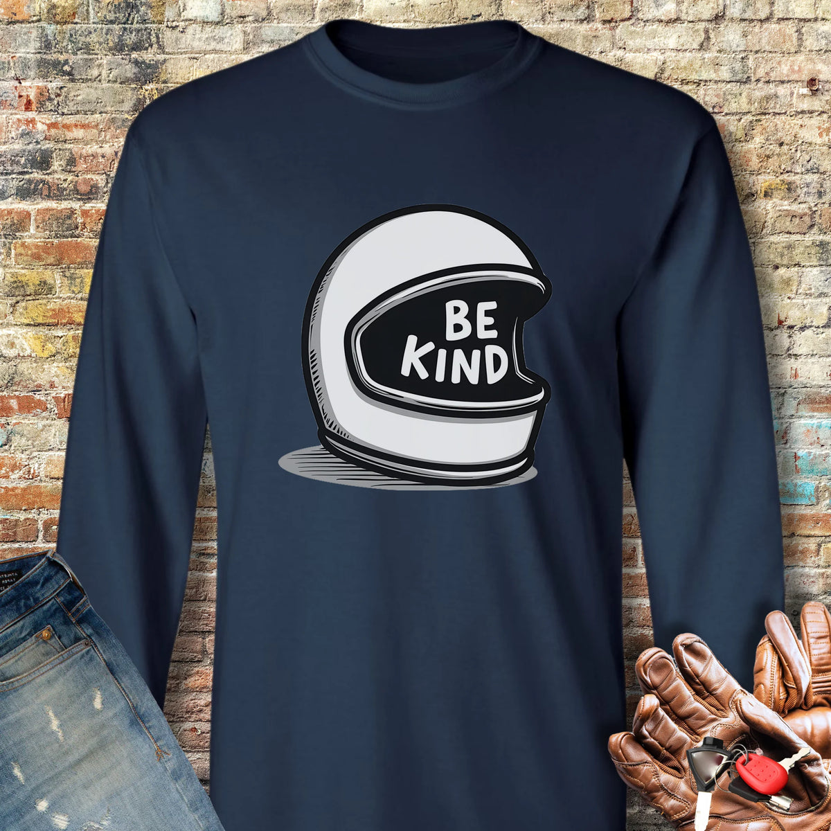 Be Kind Long Sleeve T-Shirt - Navy