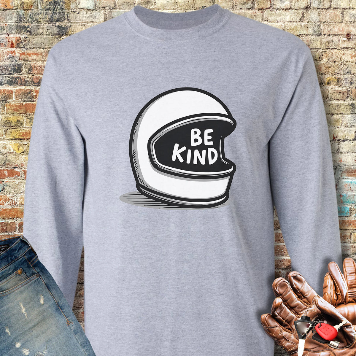 Be Kind Long Sleeve T-Shirt - Sport Grey