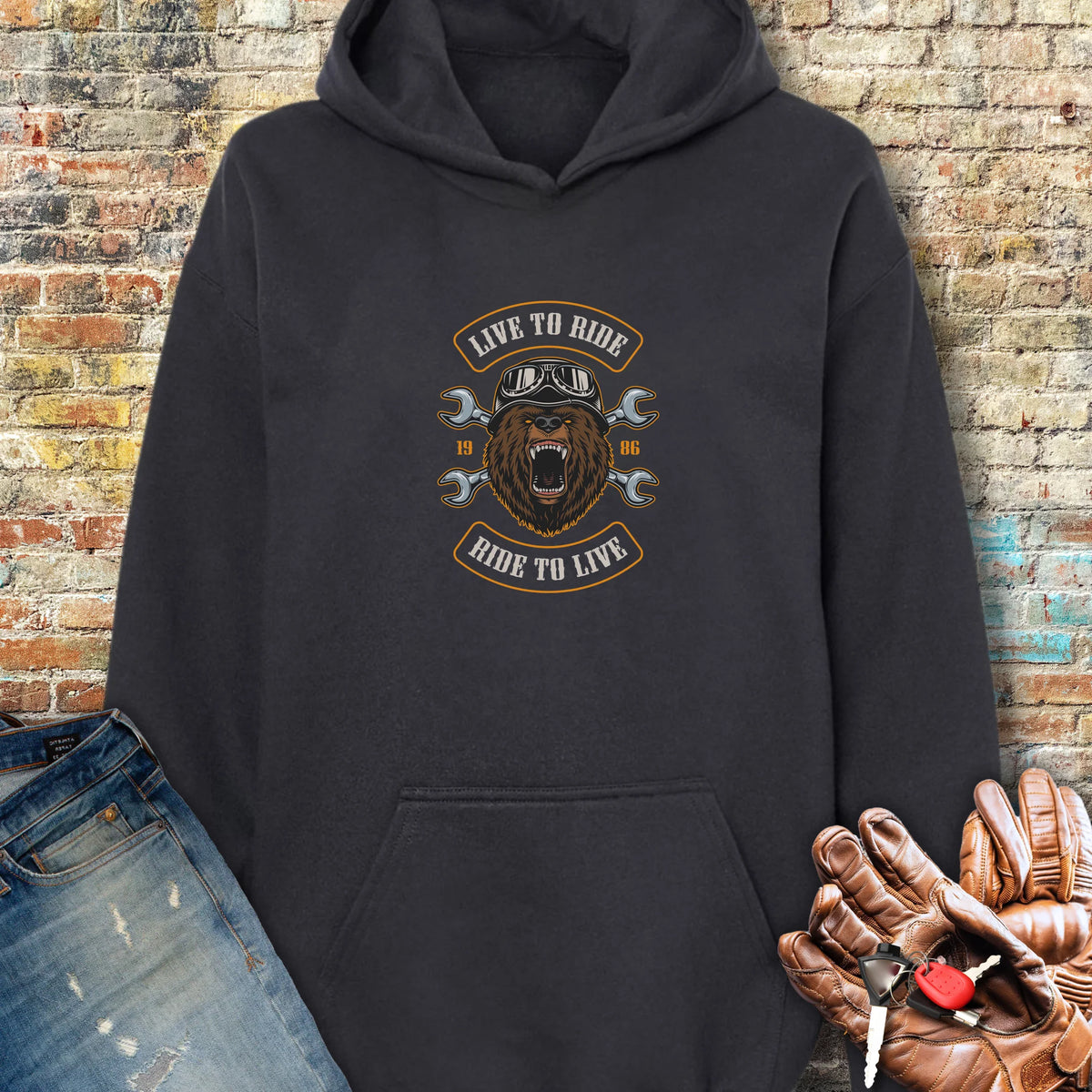 Bear Hoodie - Black