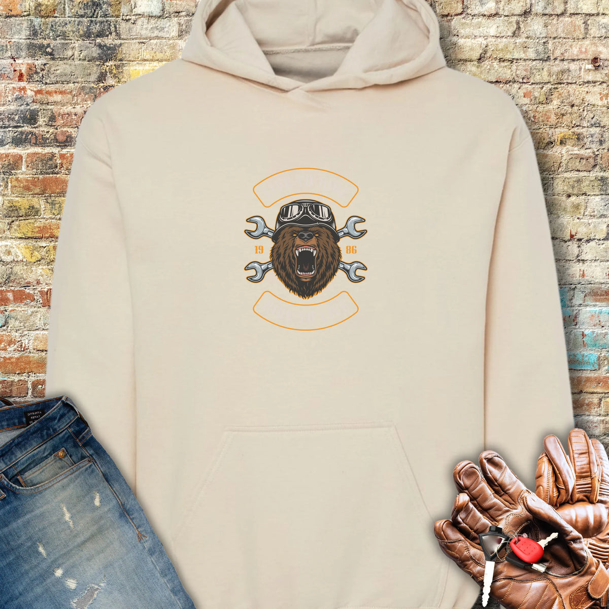 Bear Hoodie - Sand