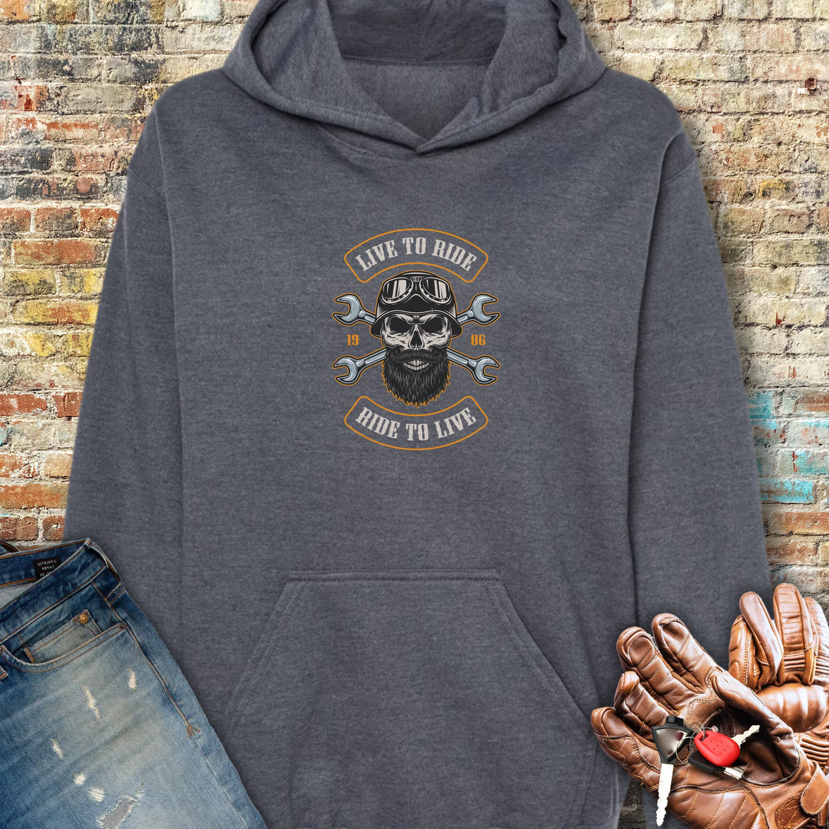 Beard Hoodie - Dark Heather