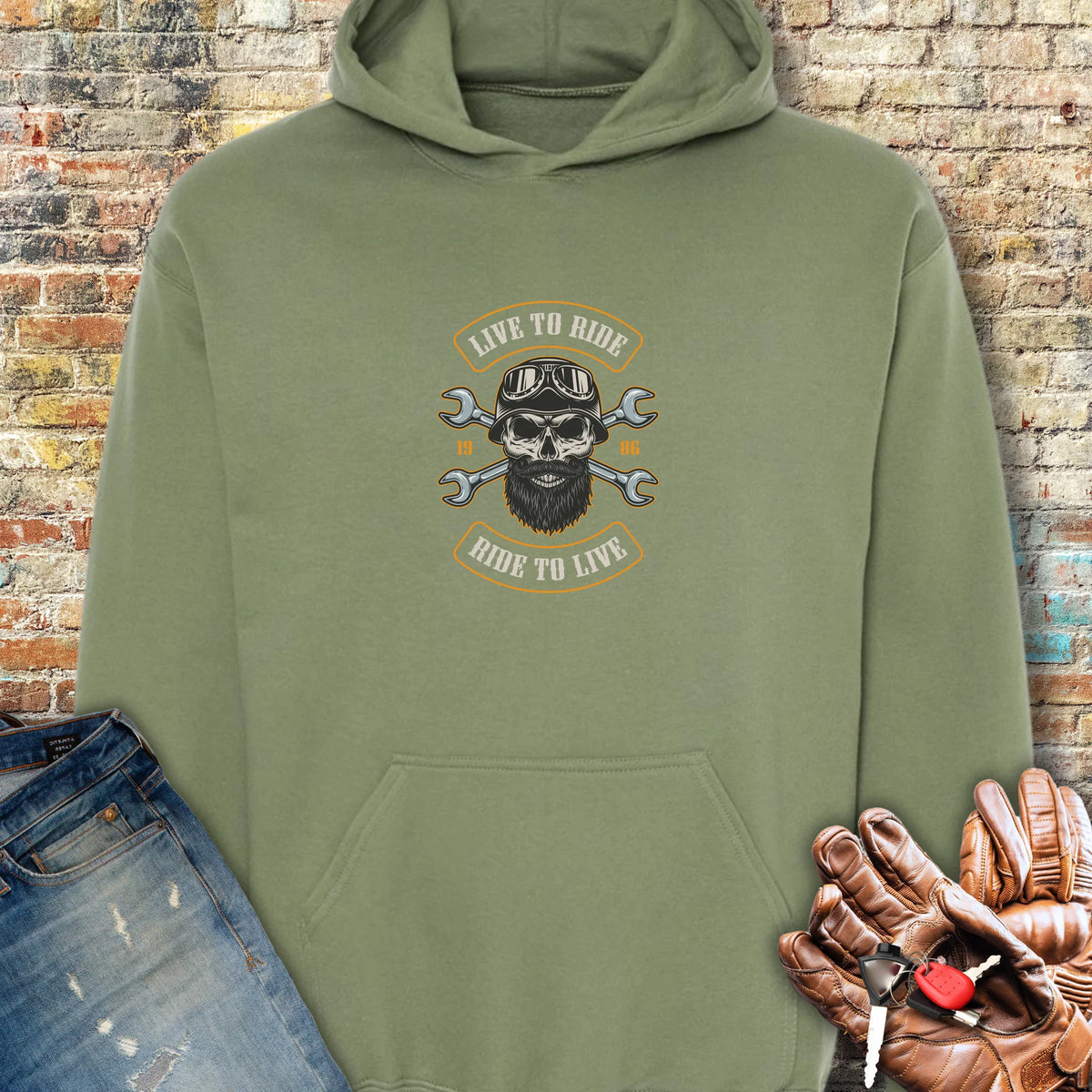 Beard Hoodie - Military Green