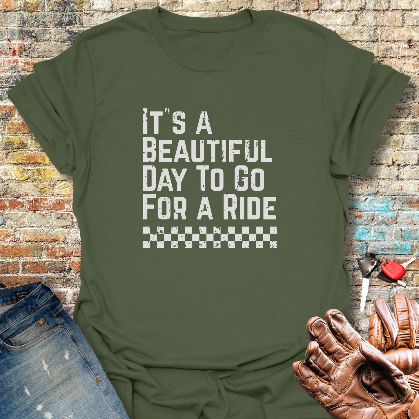 Beautiful Day T-Shirt - Military Green