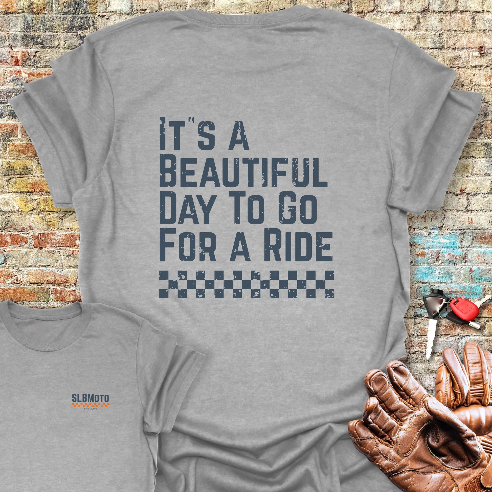 Beautiful Day Back Print T-Shirt - Sport Grey