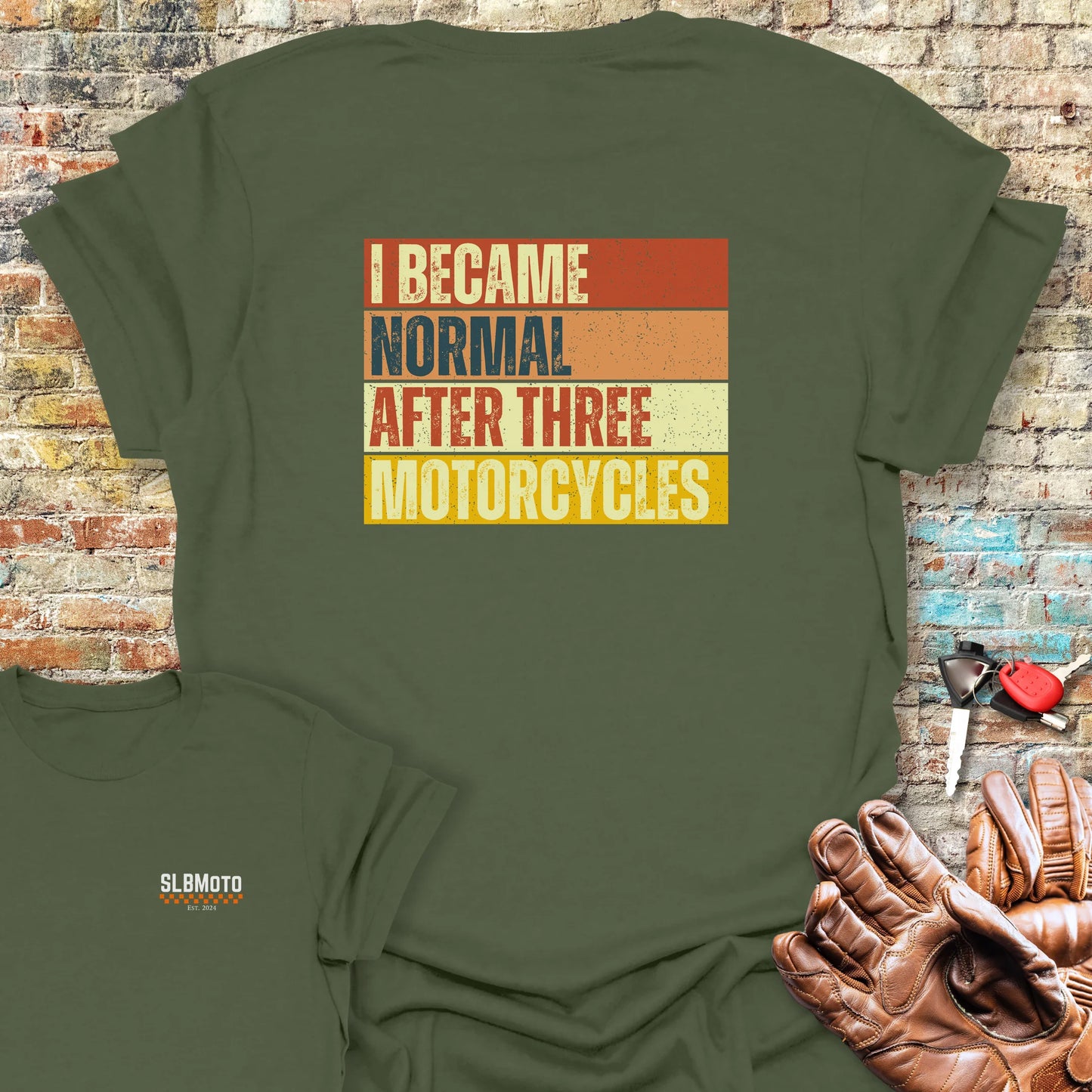 Becoming Normal (Block) Back Print T-Shirt - Military Green