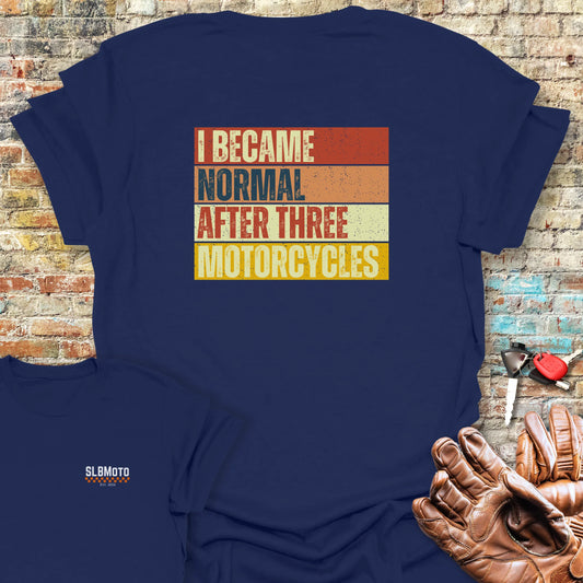 Becoming Normal (Block) Back Print T-Shirt - Navy