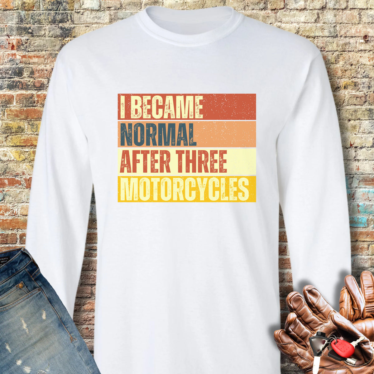 Becoming Normal (Block) Long Sleeve T-Shirt - White