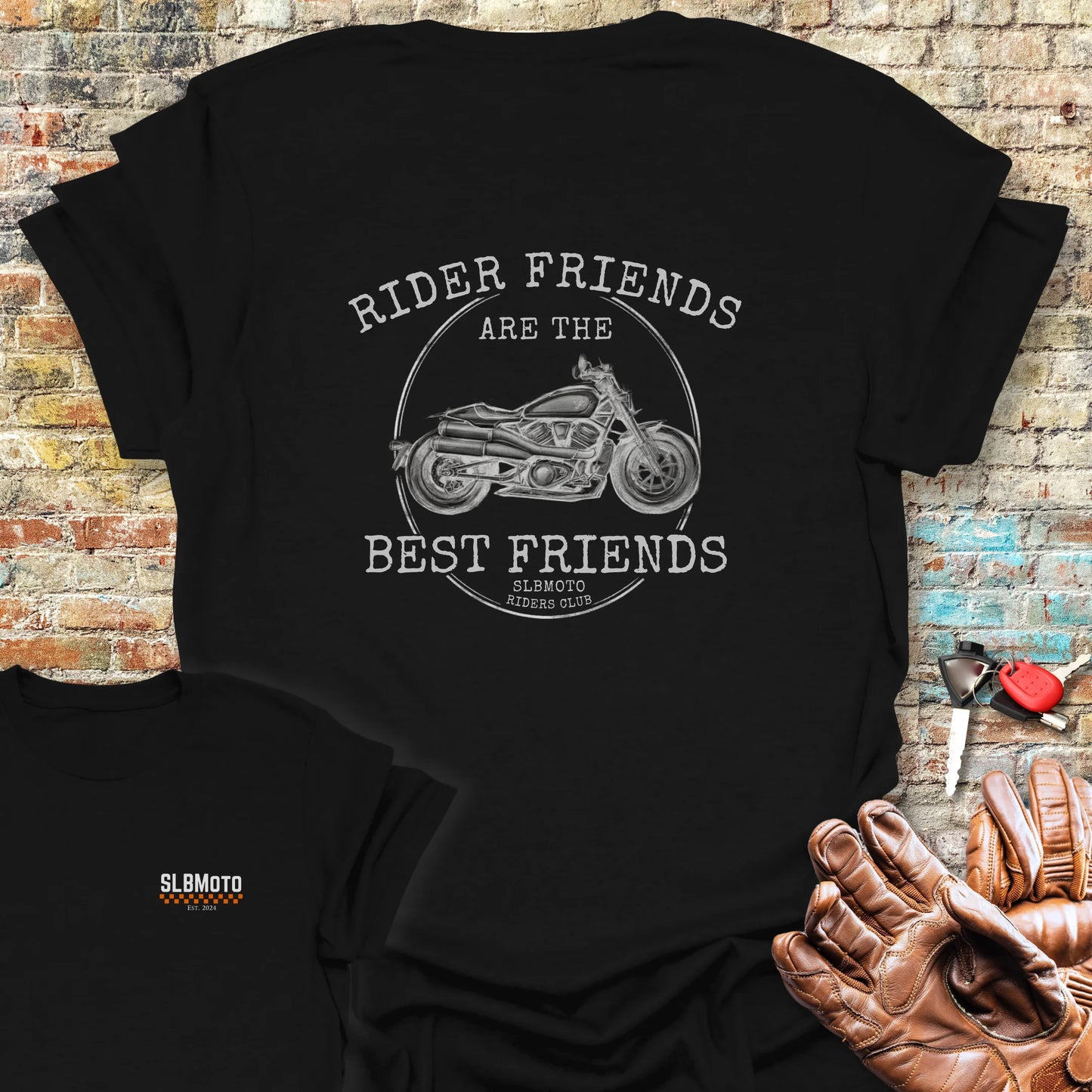 Best Friends Back Print T-Shirt - Black