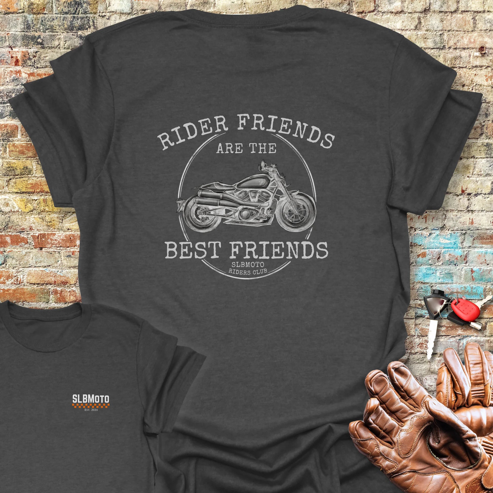 Best Friends Back Print T-Shirt - Dark Heather