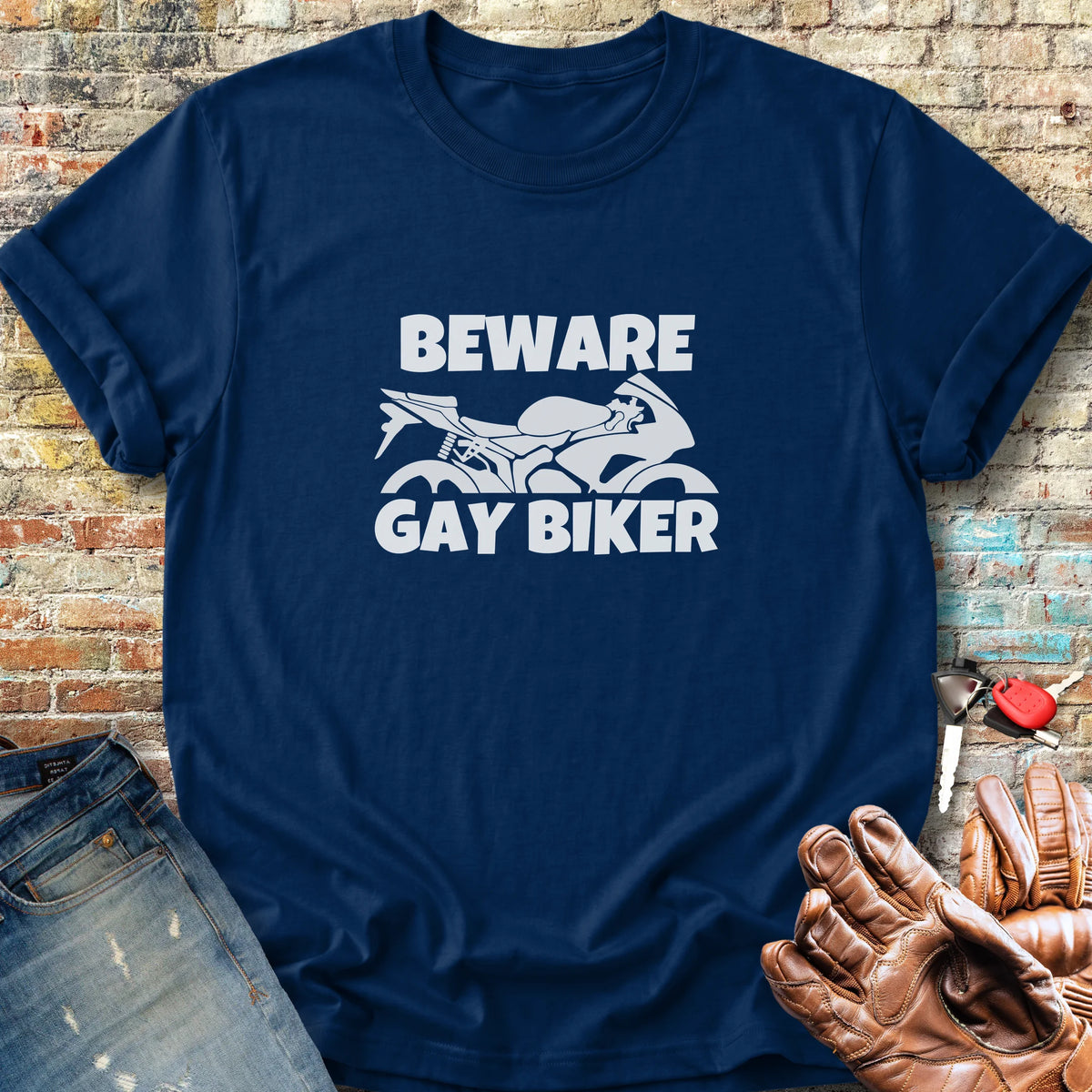 Beware Classic T-Shirt - Navy