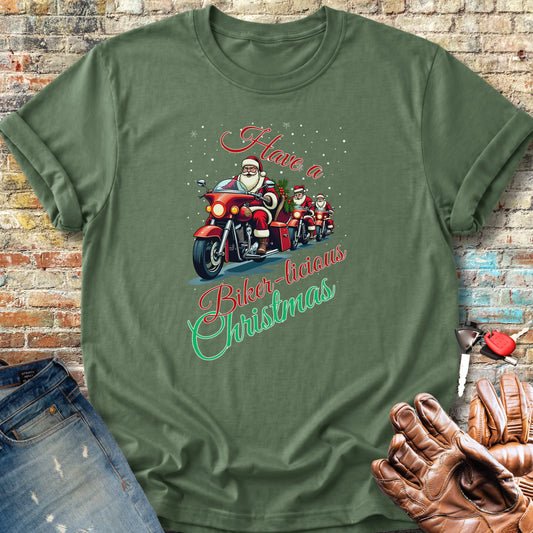Biker-licious Christmas Classic T-Shirt - Military Green