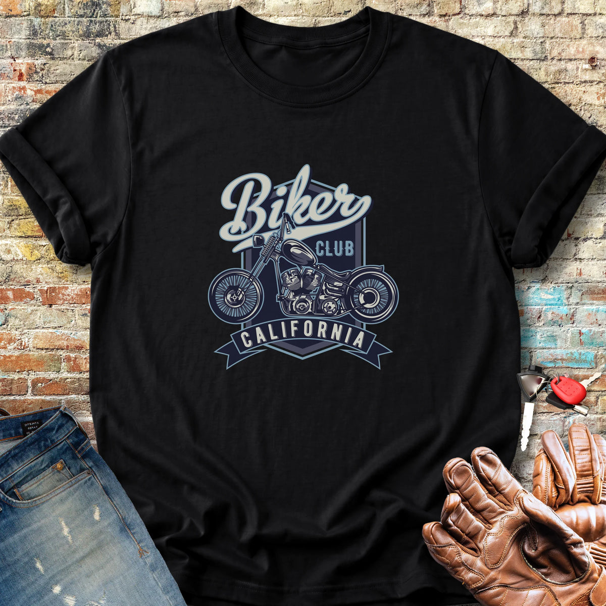 Biker Club California Classic T-Shirt - Black
