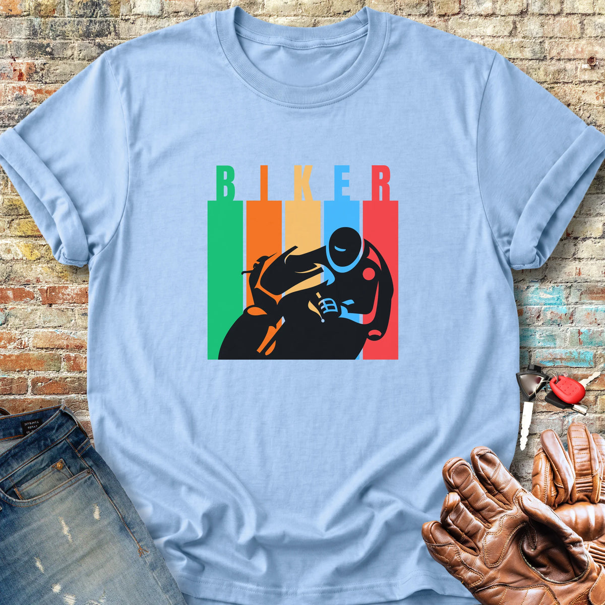 Biker Colours Classic T-Shirt - Light Blue