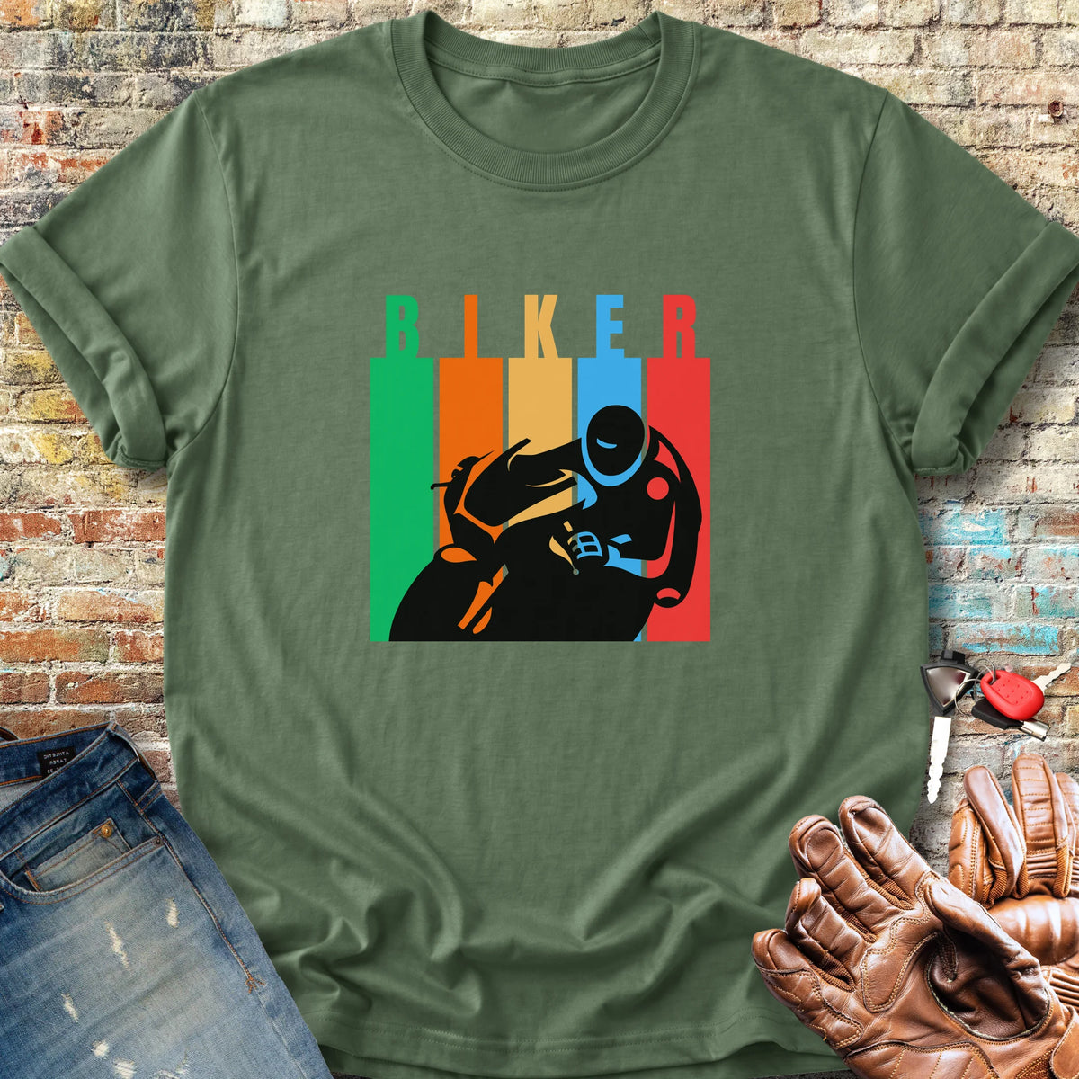 Biker Colours Classic T-Shirt - Military Green
