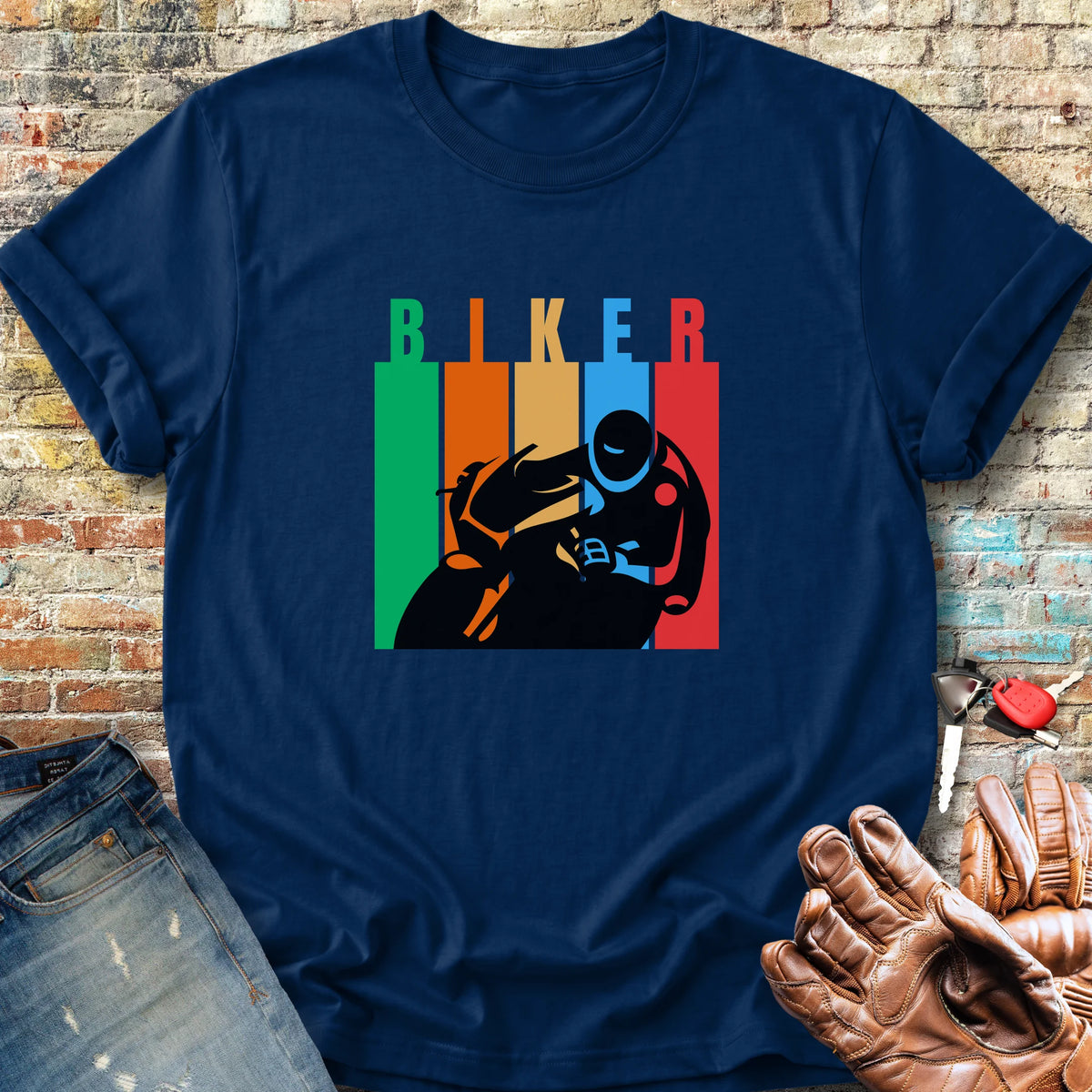 Biker Colours Classic T-Shirt - Navy