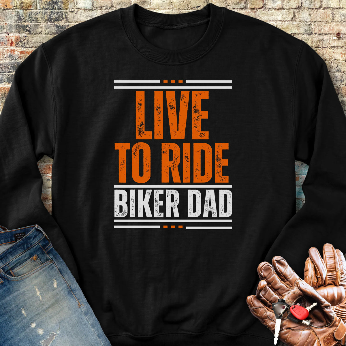 Biker Dad Sweatshirt - Black