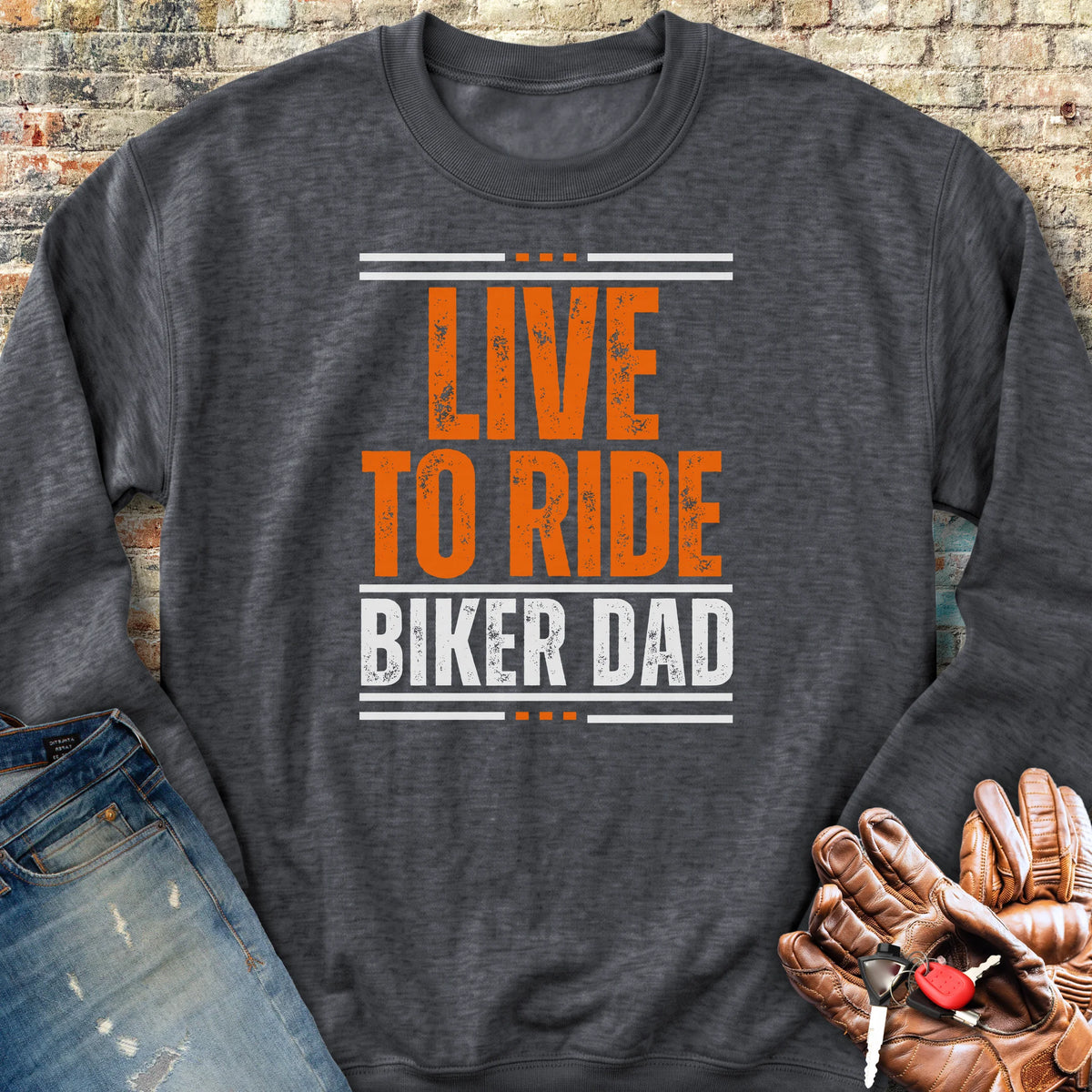 Biker Dad Sweatshirt - Dark Heather