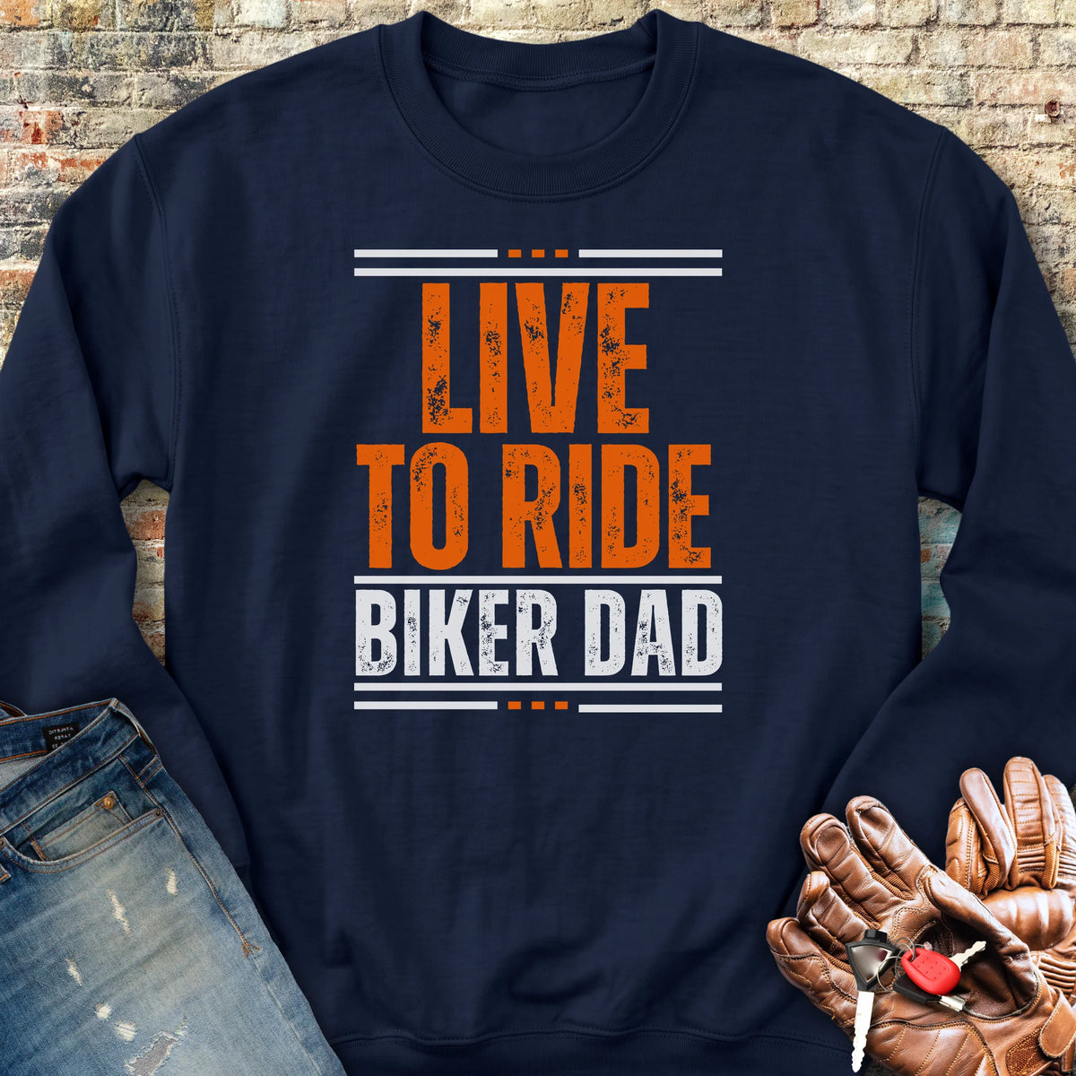 Biker Dad Sweatshirt - Navy