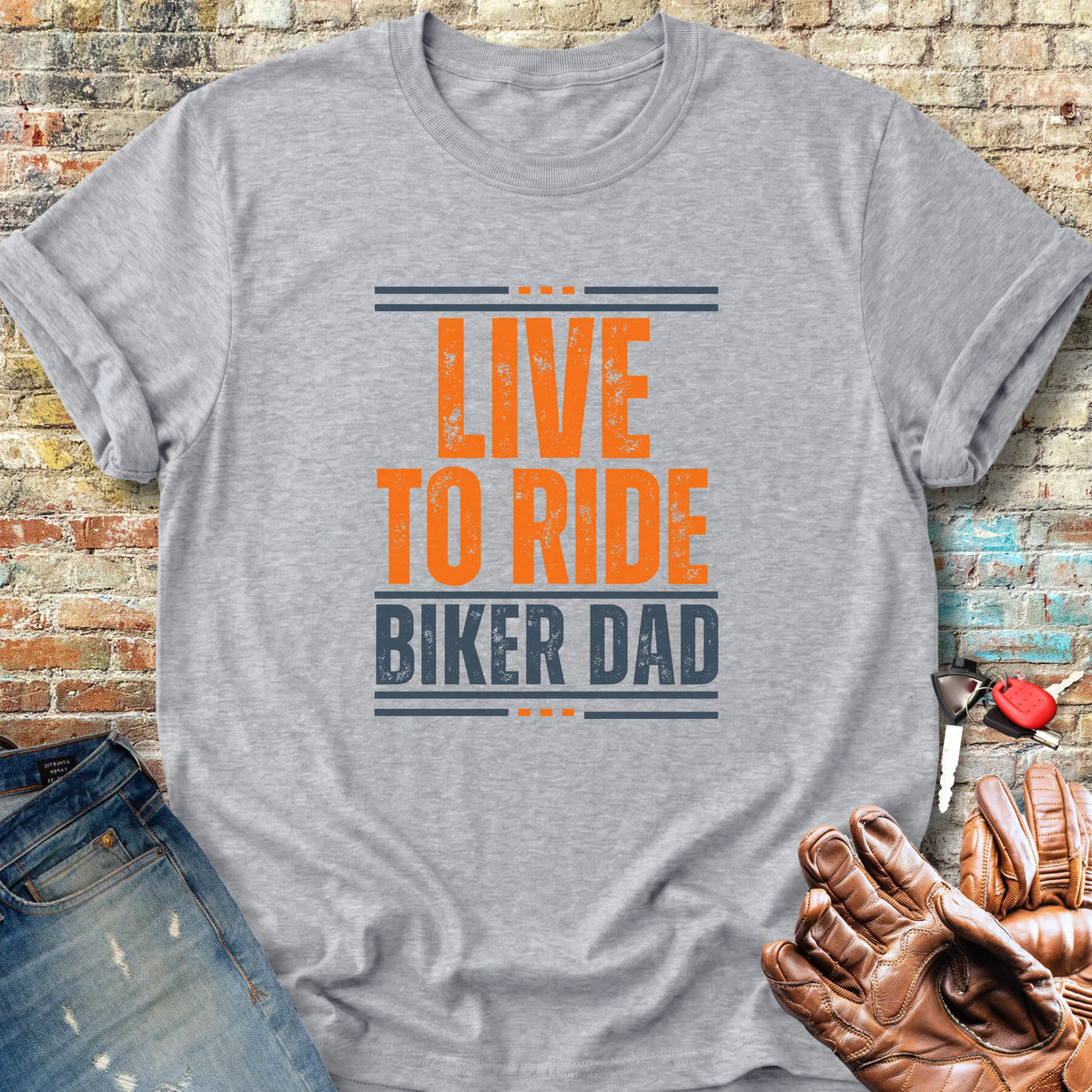 Biker Dad Classic T-Shirt - Sport Grey