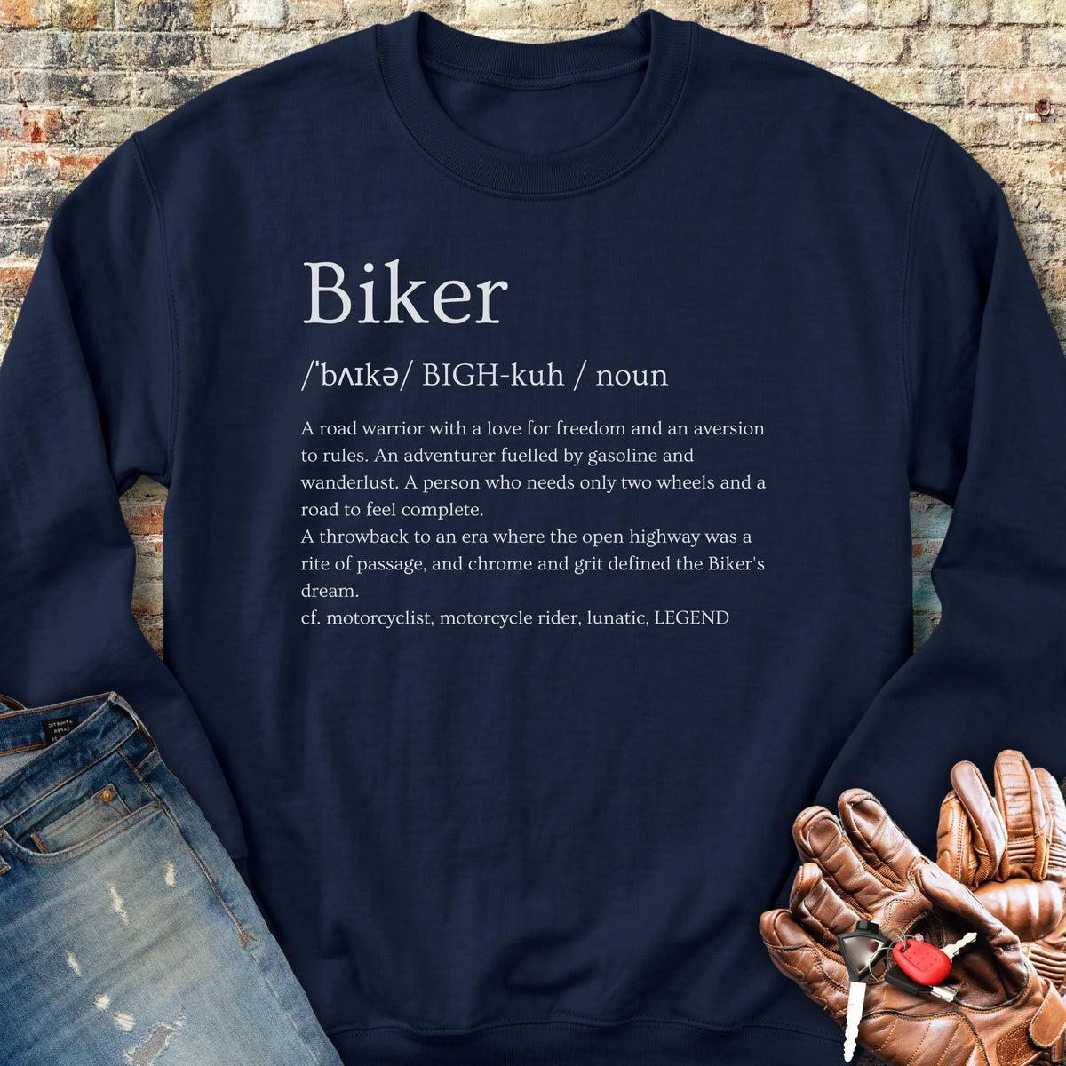 Biker Dictionary Sweatshirt - Navy