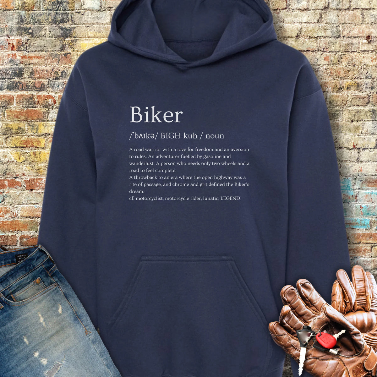 Biker Dictionary Hoodie - Navy