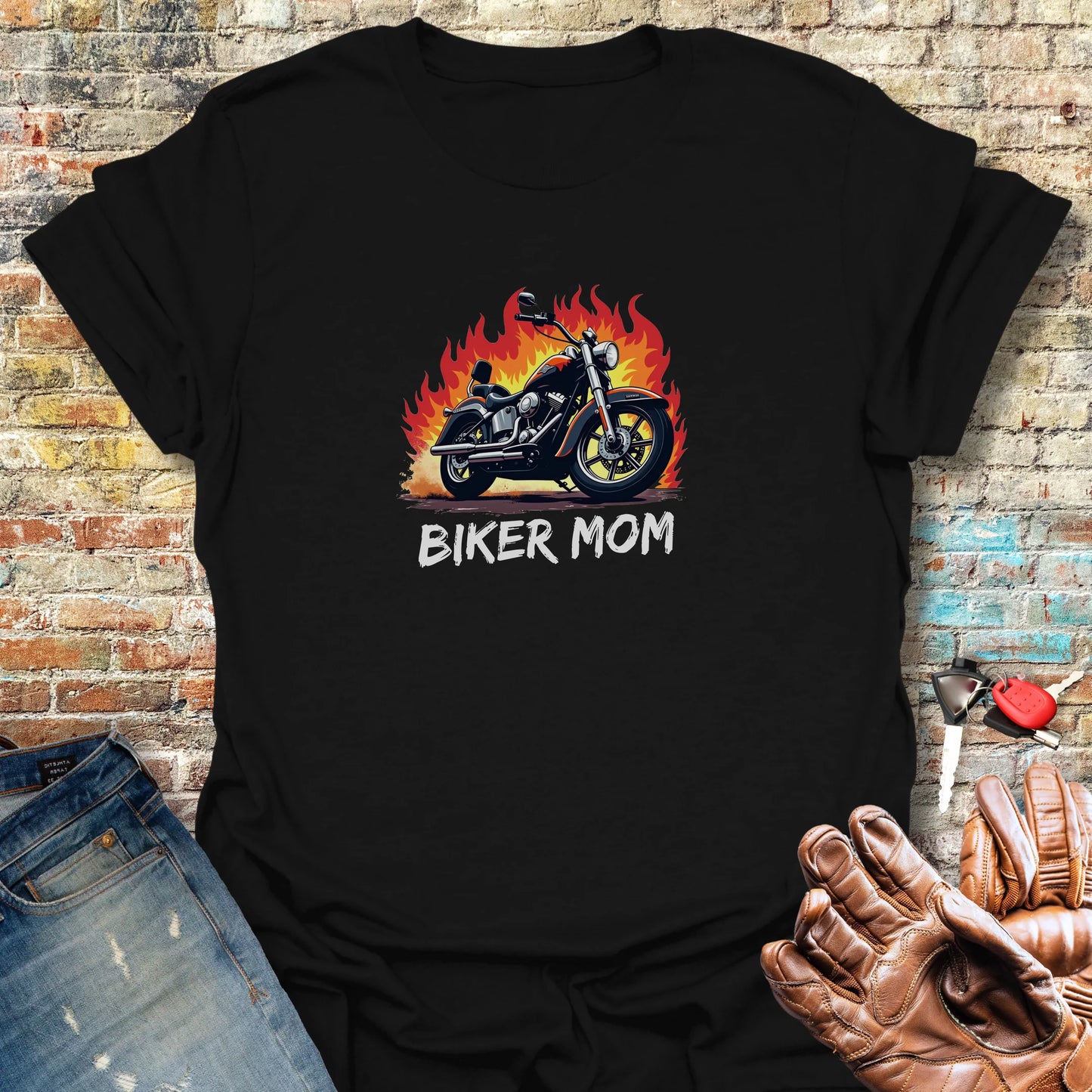 Biker Mom T-Shirt - Black