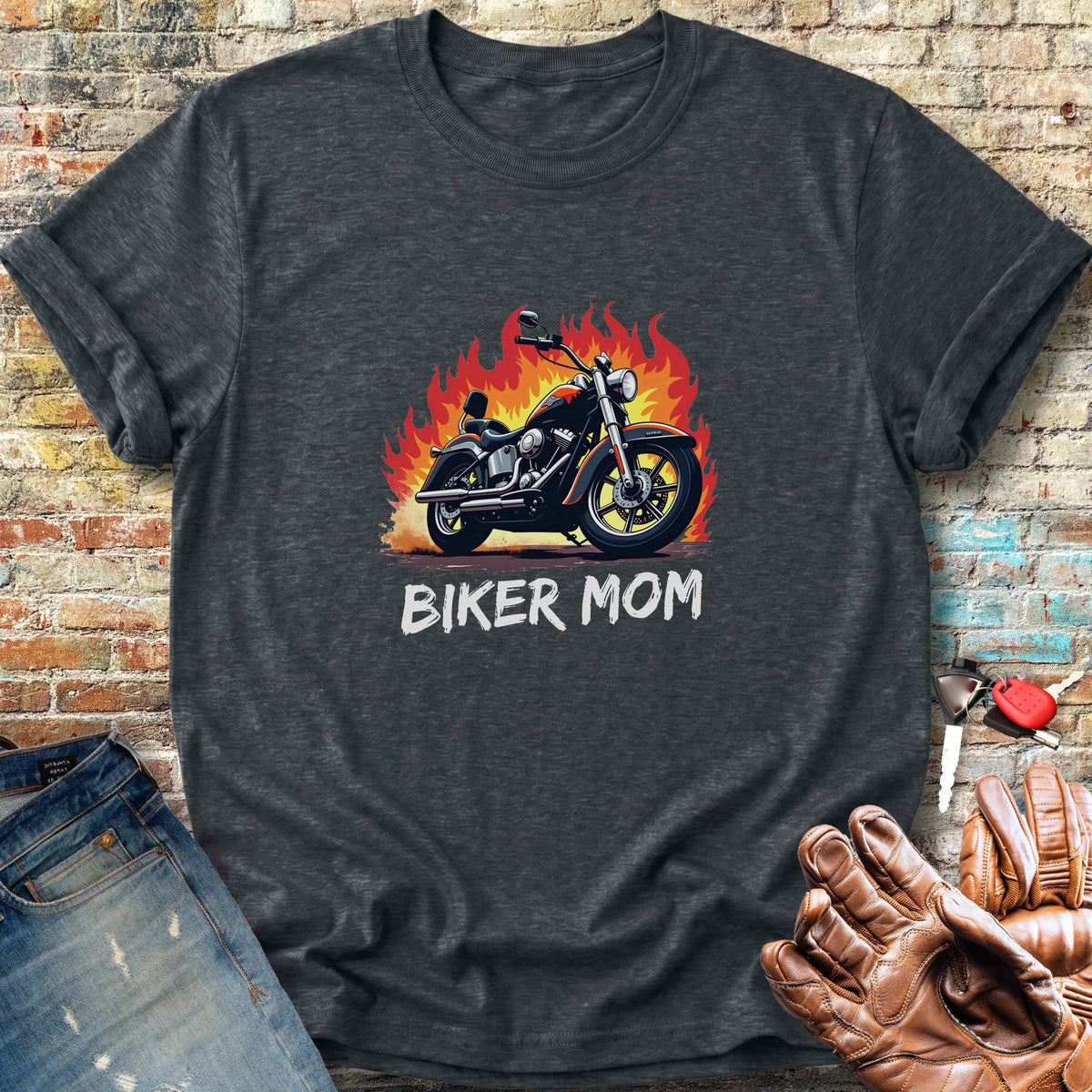 Biker Mom Classic T-Shirt - Dark Heather