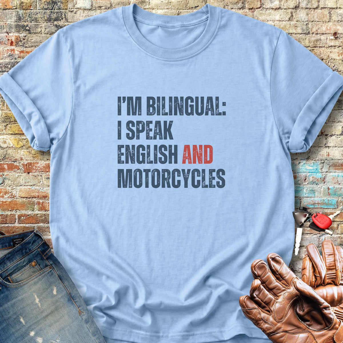 Bilingual English Classic T-Shirt - Light Blue