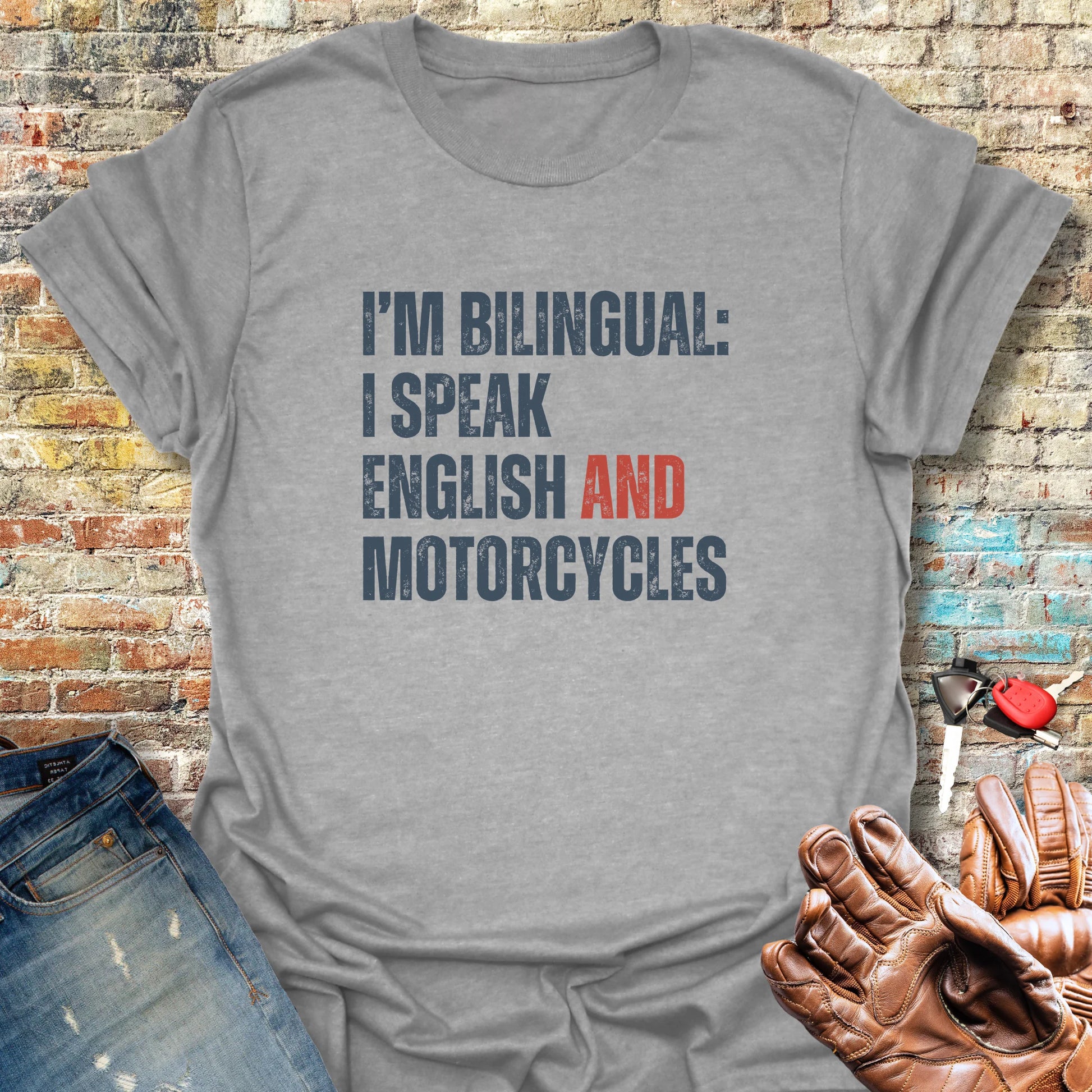 Bilingual English T-Shirt - Sport Grey