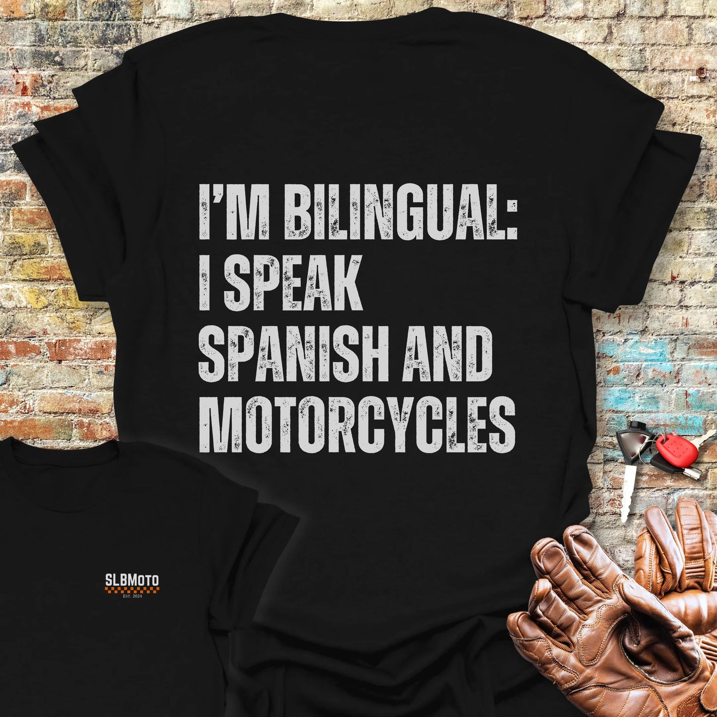 Bilingual Spanish Back Print T-Shirt - Black