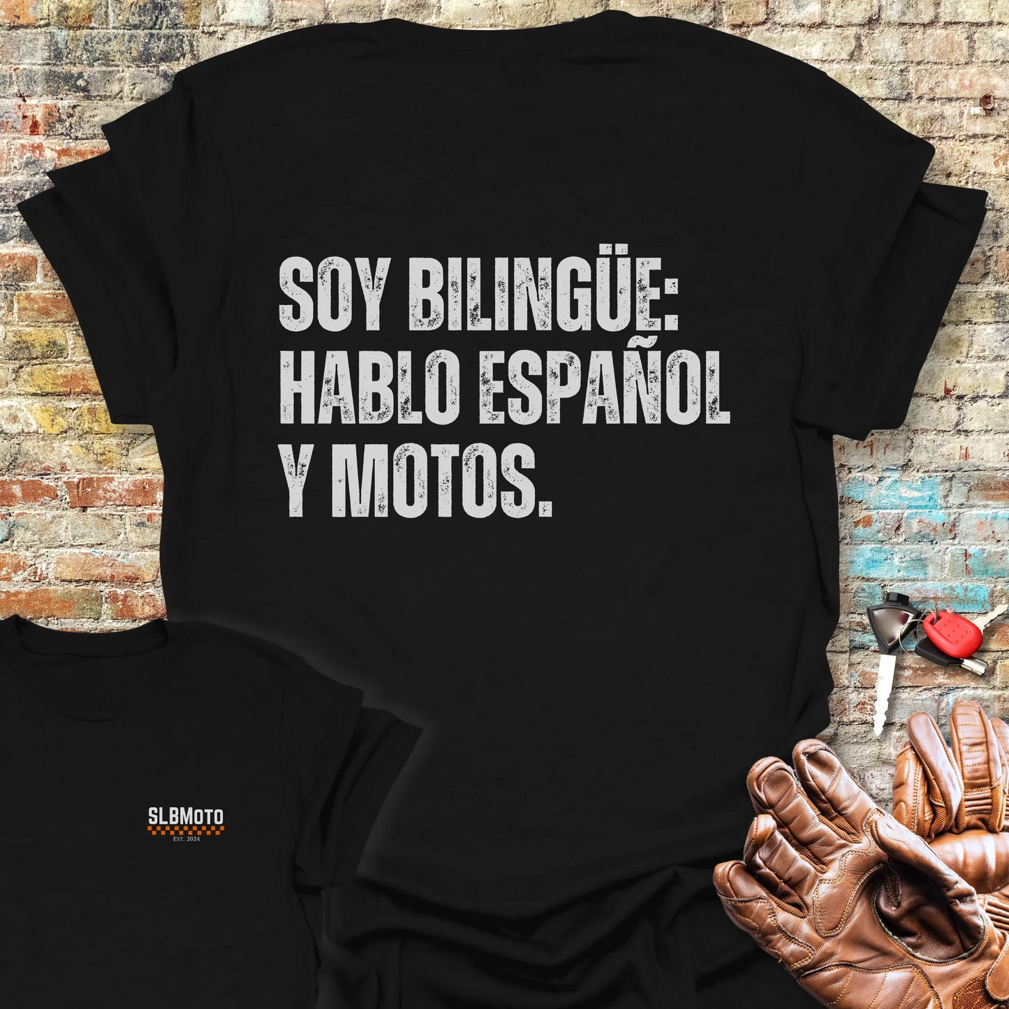 Bilingue Espanol Back Print T-Shirt - Black