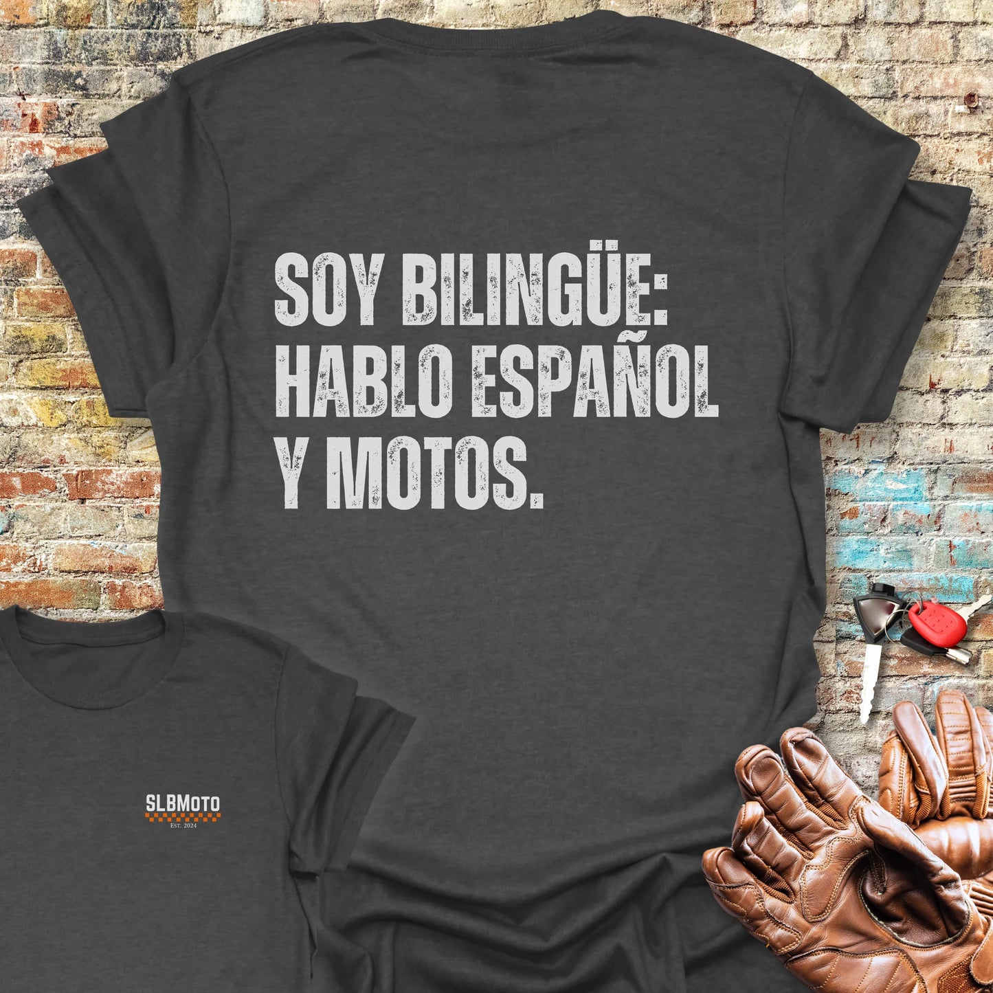 Bilingue Espanol Back Print T-Shirt - Dark Heather