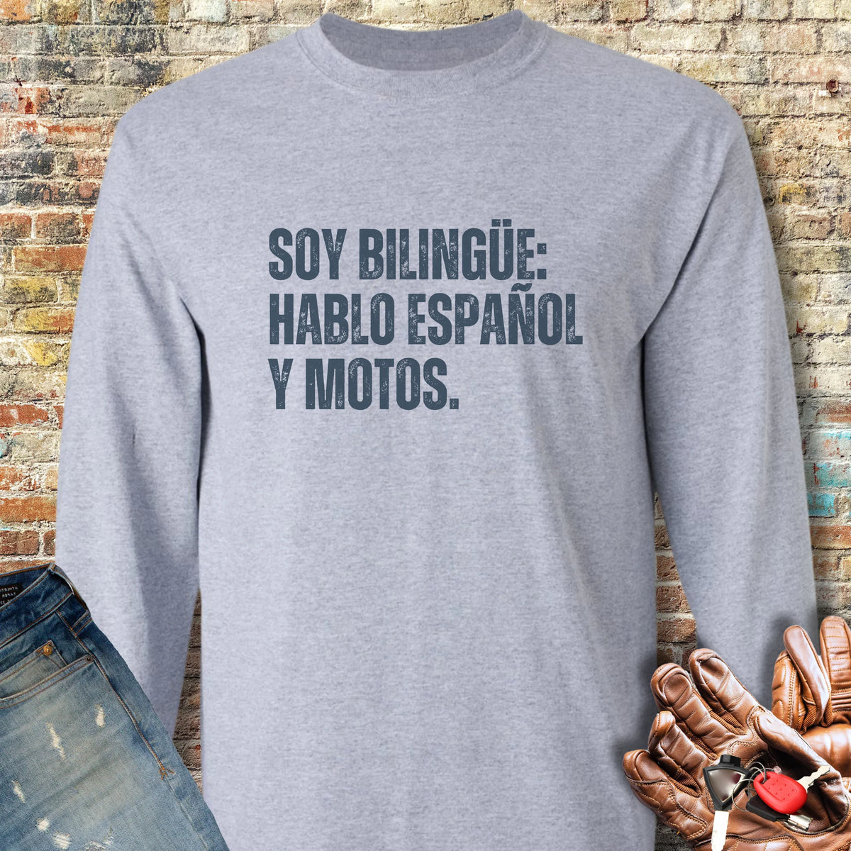 Bilingue Espanol Long Sleeve T-Shirt - Sport Grey