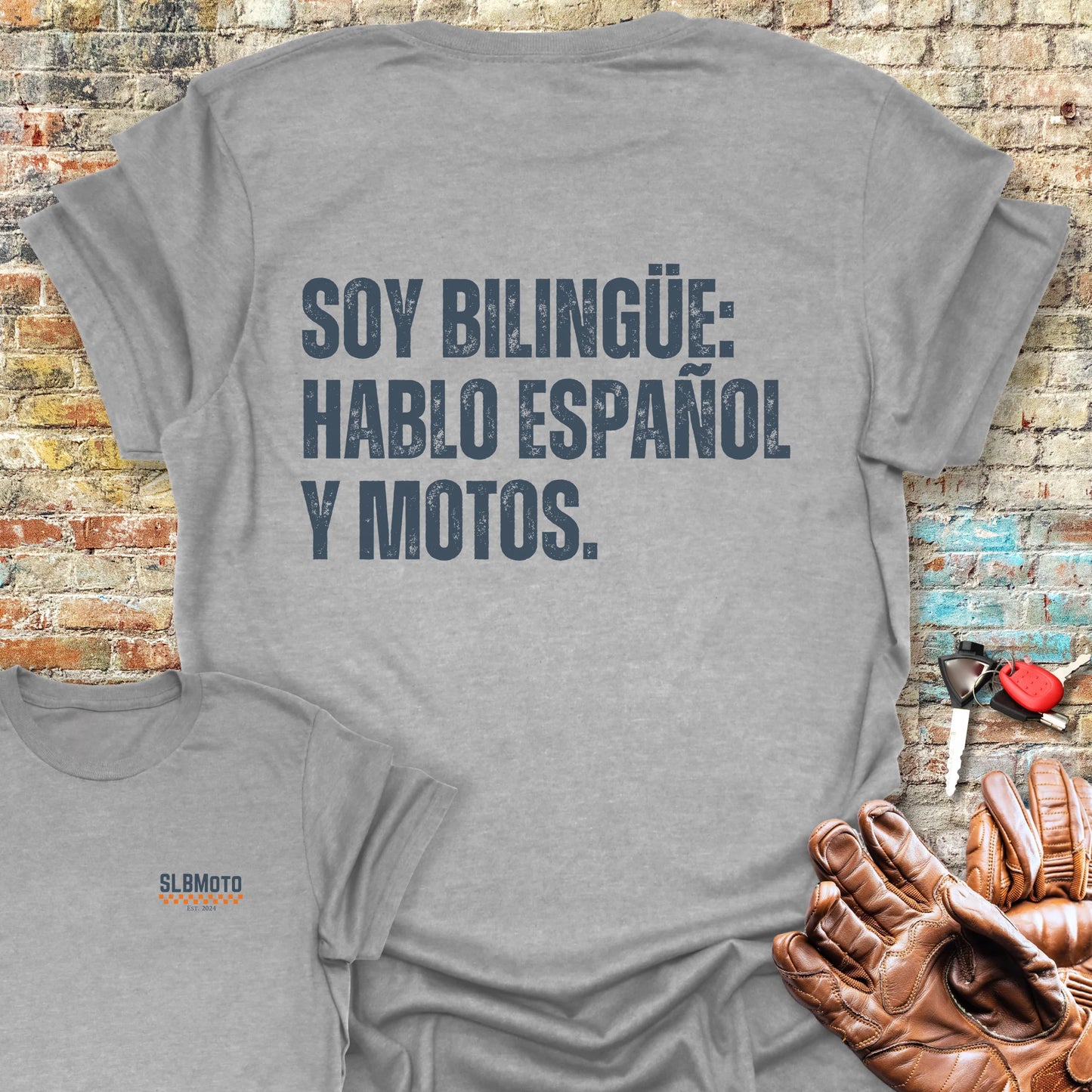 Bilingue Espanol Back Print T-Shirt - Sport Grey
