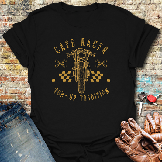 Cafe Racer Ton Up T-Shirt - Black