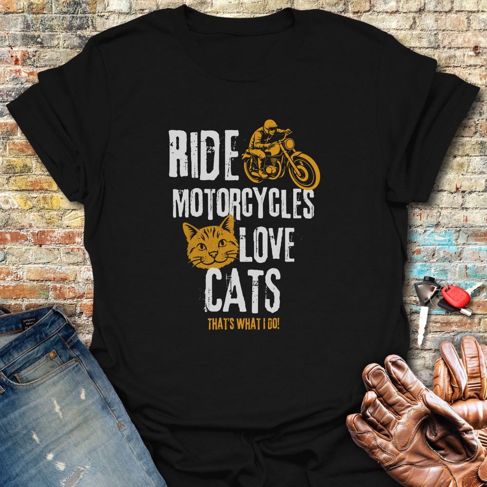 Love Cats T-Shirt - Black