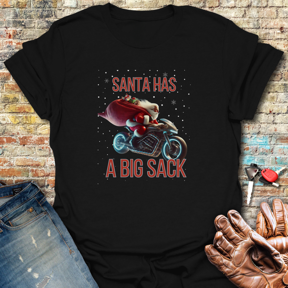 Santa Has A Big Sack T-Shirt - Black