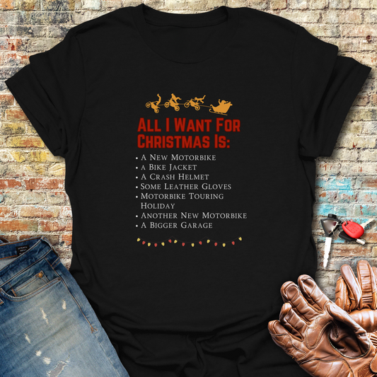 All I Want For Christmas T-Shirt - Black