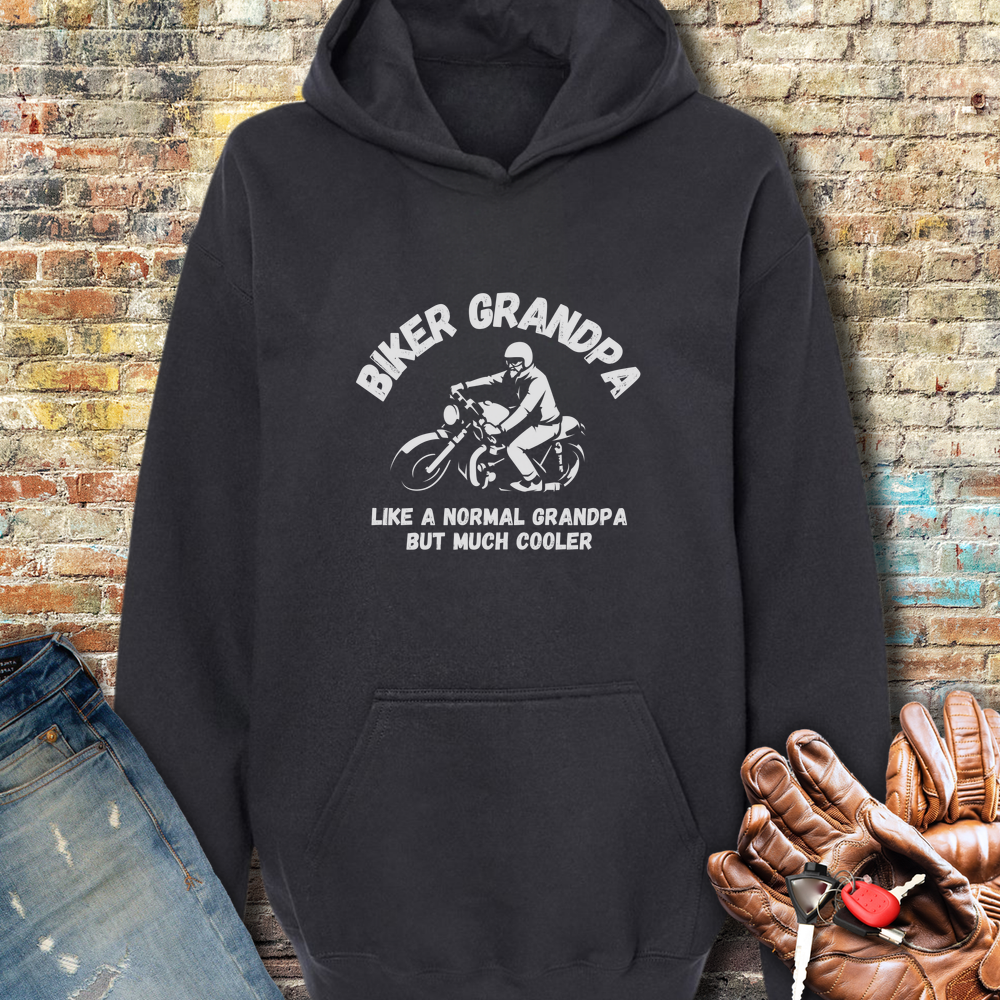 Biker Grandpa Hoodie - Black