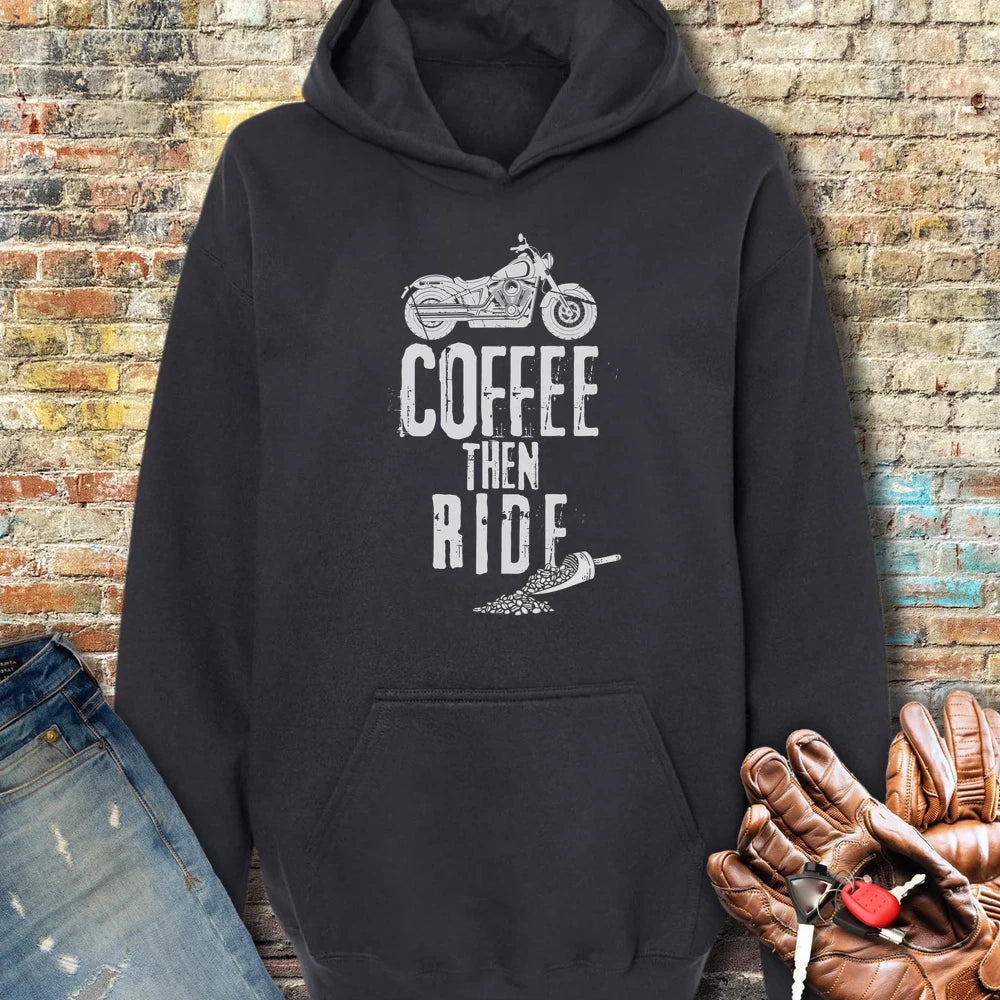 Coffee Then Ride (Cruiser) Hoodie - Black