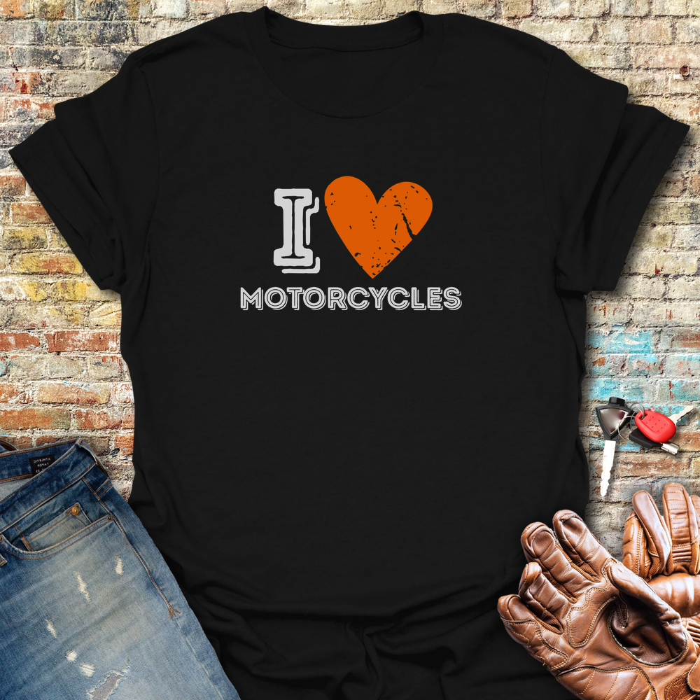 I Heart Motorcycles T-Shirt - Black