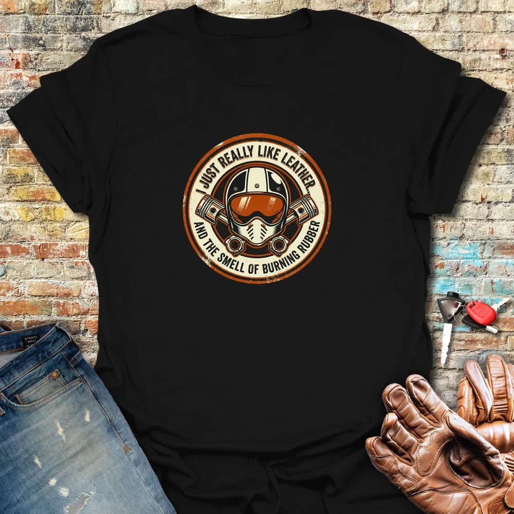 Leather Rubber T-Shirt - Black