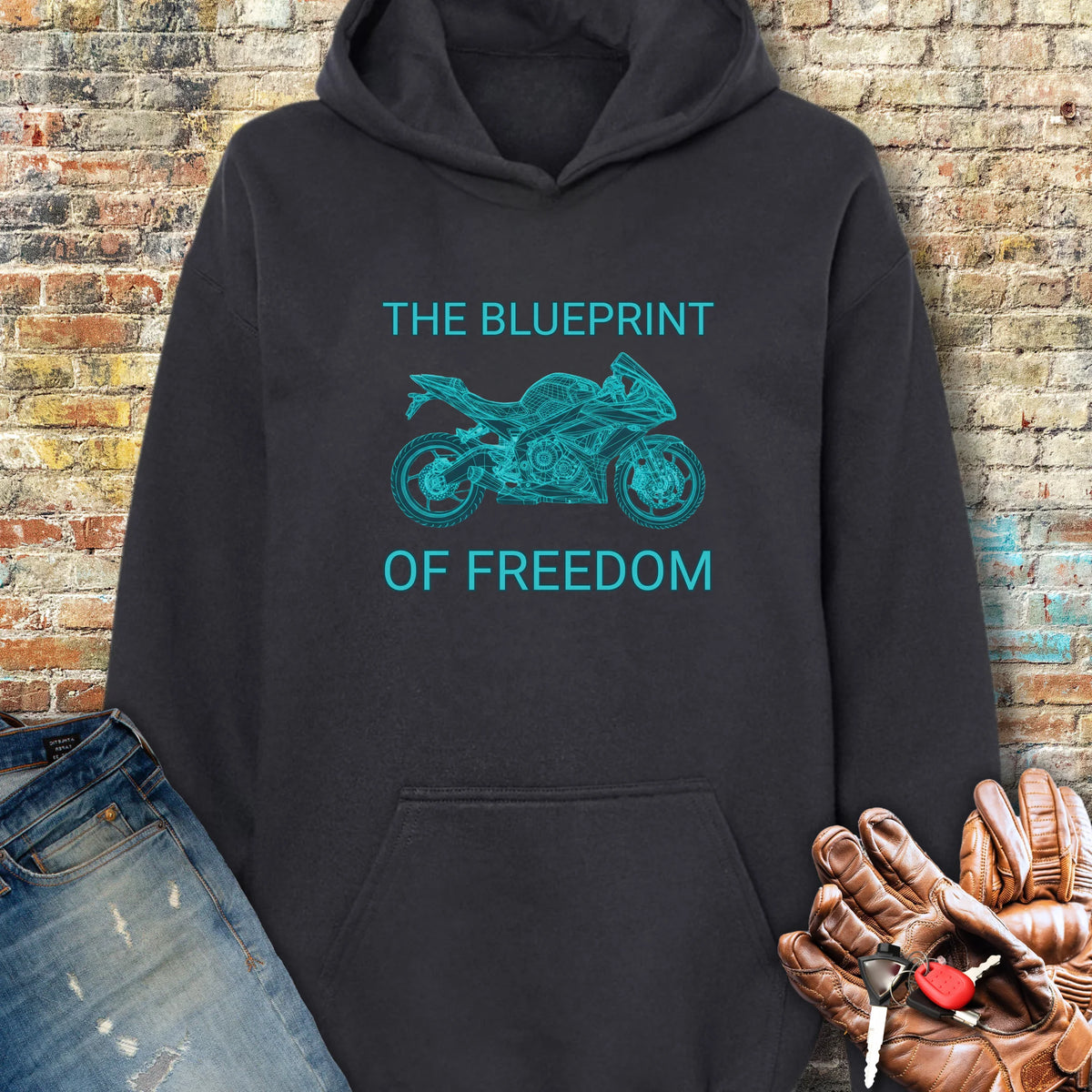 Blueprint Of Freedom Hoodie - Black