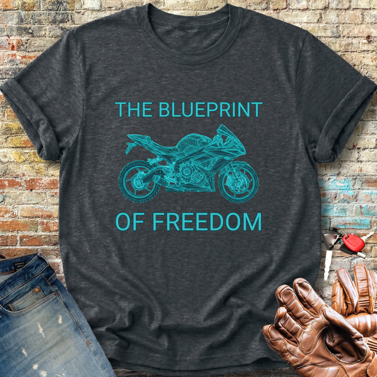 Blueprint Of Freedom Classic T-Shirt - Dark Heather