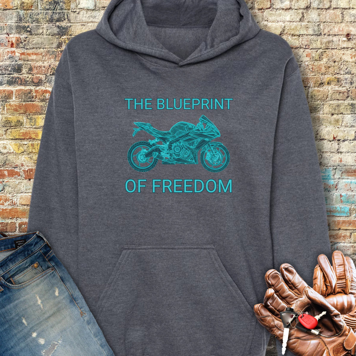 Blueprint Of Freedom Hoodie - Dark Heather