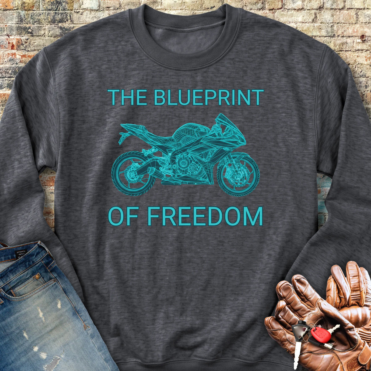 Blueprint Of Freedom Sweatshirt - Dark Heather