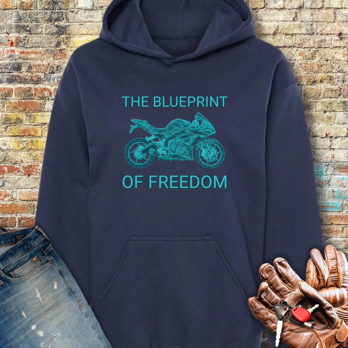 Blueprint Of Freedom Hoodie - Navy