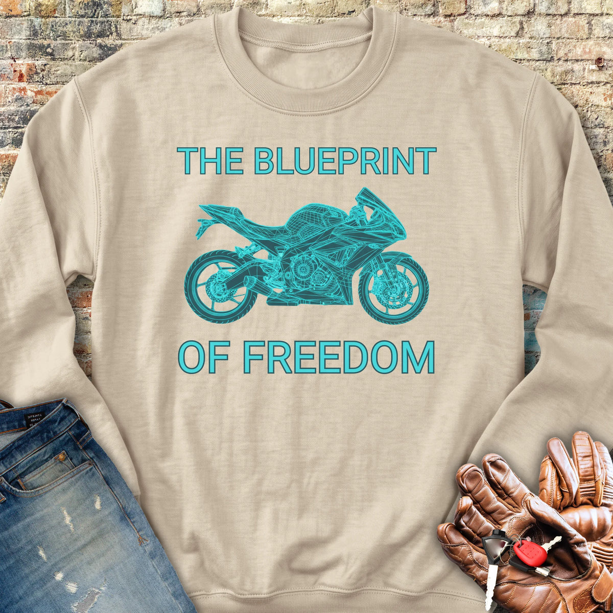 Blueprint Of Freedom Sweatshirt - Sand