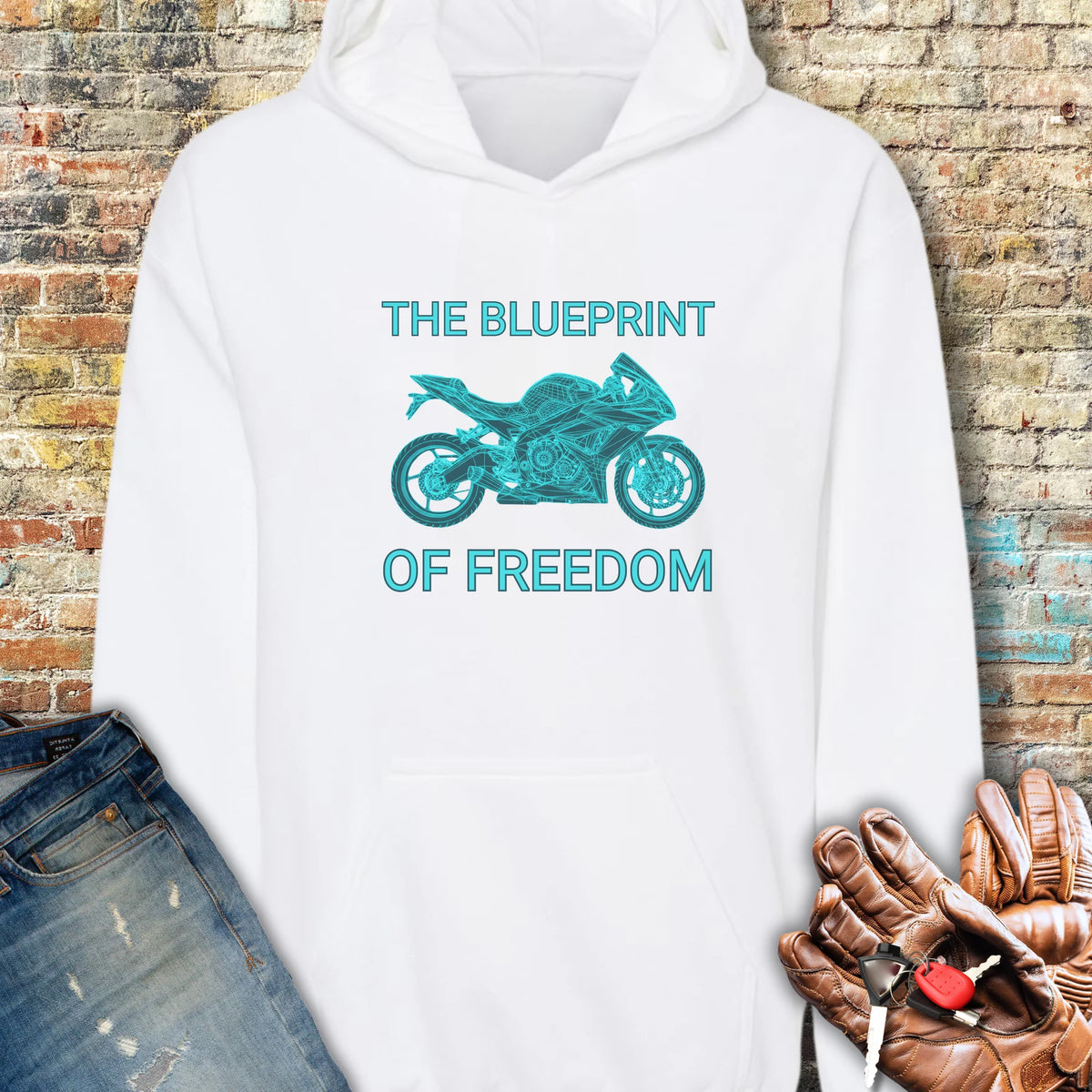 Blueprint Of Freedom Hoodie - White