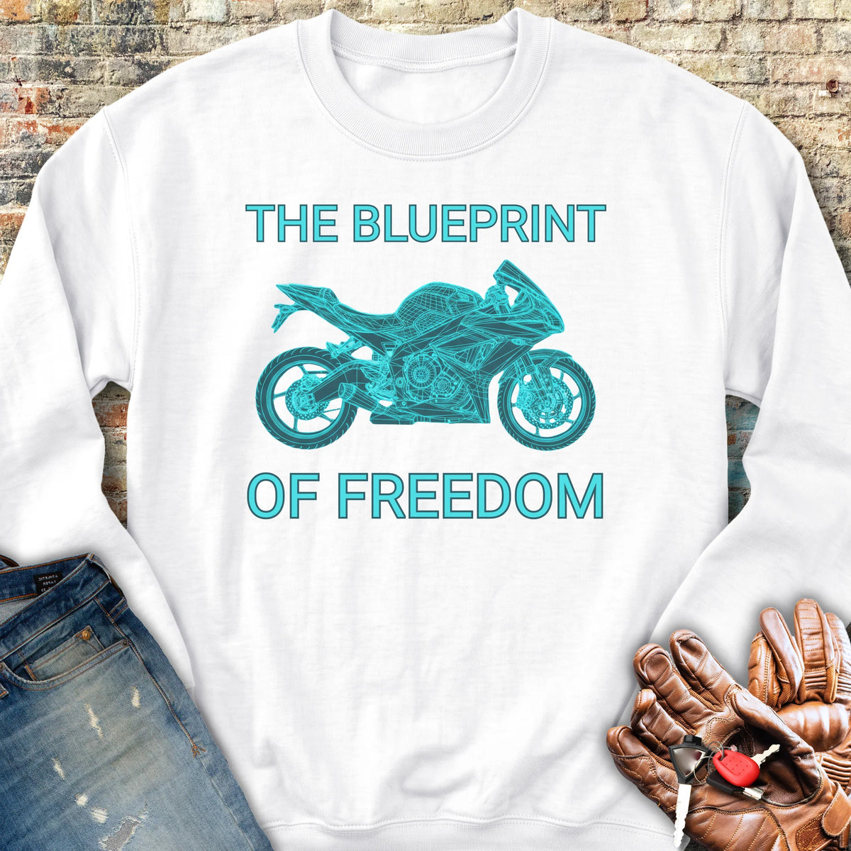 Blueprint Of Freedom Sweatshirt - White